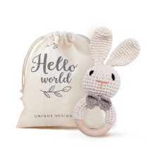 Youuys Houten Baby Rammelaar Speelgoed Paashaas Rammelaar voor Baby Haak Konijn Rammelaar Speelgoed Natuurlijke Houten Shaker Rammelaar voor Handgrepe