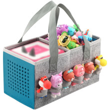 Seracle de viagem de viagem Saco de feltro de transporte compat   vel com o conjunto de iniciantes Toniebox e tonies estatueta (cinza+azul)