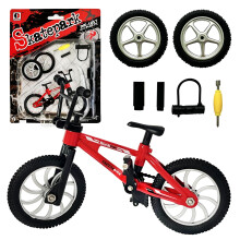 Bici da Montagna Finger Metallica Giocattolo per Bambini Mini Finger BMX Set Regalo (Rosso)