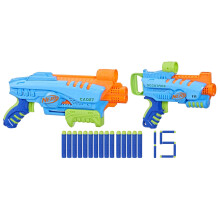 NERF Elite Junior Ultimate kezdokszlet 2 Easy Play Blasters 15 Darts gyerekeknek szabadtri jtkok 6 ves kortl
