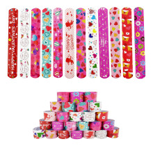 DimiGlobal Valentine Slap Bracelets for Kids Valentines Day Slap Bracelets Bulk for Boys and Girls Holiday Slap Bracelet Party Favors Supplies Cl