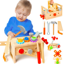 Holzwerkzeug-Set fr Kinder im Alter von 2, 3, 4 und 5 Jahren, 29-teilig, pdagogisches MINT-Spielzeug, Kleinkind, Montessori-Spielzeug fr 2 Jahre,