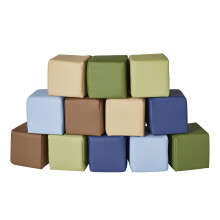 ECR4Kids SoftZone Patchwork Sm?b?rns byggeklodser Skumterninger Jordfarve 12-dele