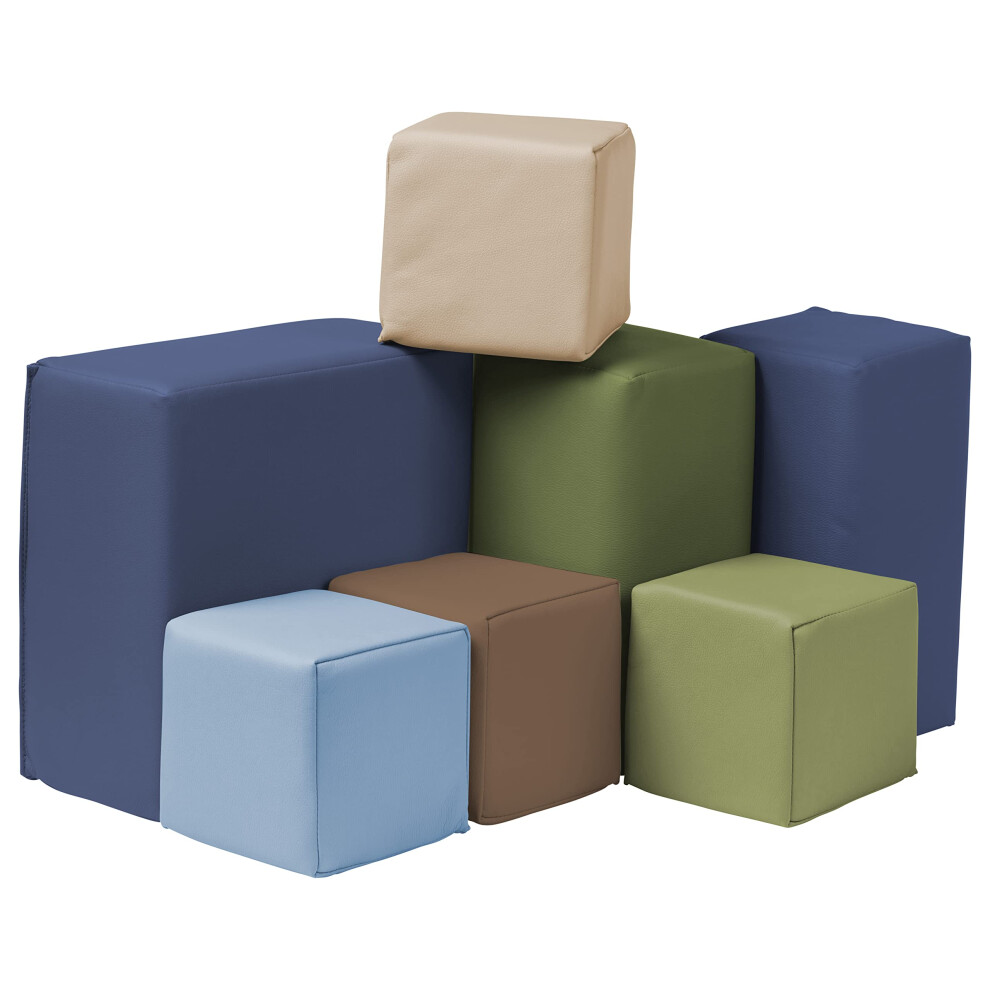 Juego De Bloques De Construcci N De Espuma Para Ni Os Peque Os Softzone De Ecr4Kids, 7 Piezas, Color Tierra-image