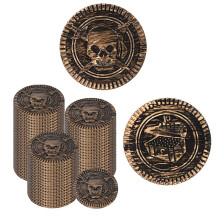 100 Pieces Plastic Pirate Gold Coins Set Brown - Play Treasure Gold Coins for Pirate Themed Party St. Patrick's Day Treasure Hunt Game Hallow
