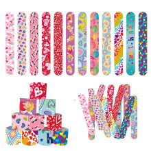 48 Pcs Valentine Slap Bracelets for Kids Valentines Day Slap Bracelets Bulk for Boys and Girls Colorful Hearts and Animal Bracelets for Party Fav