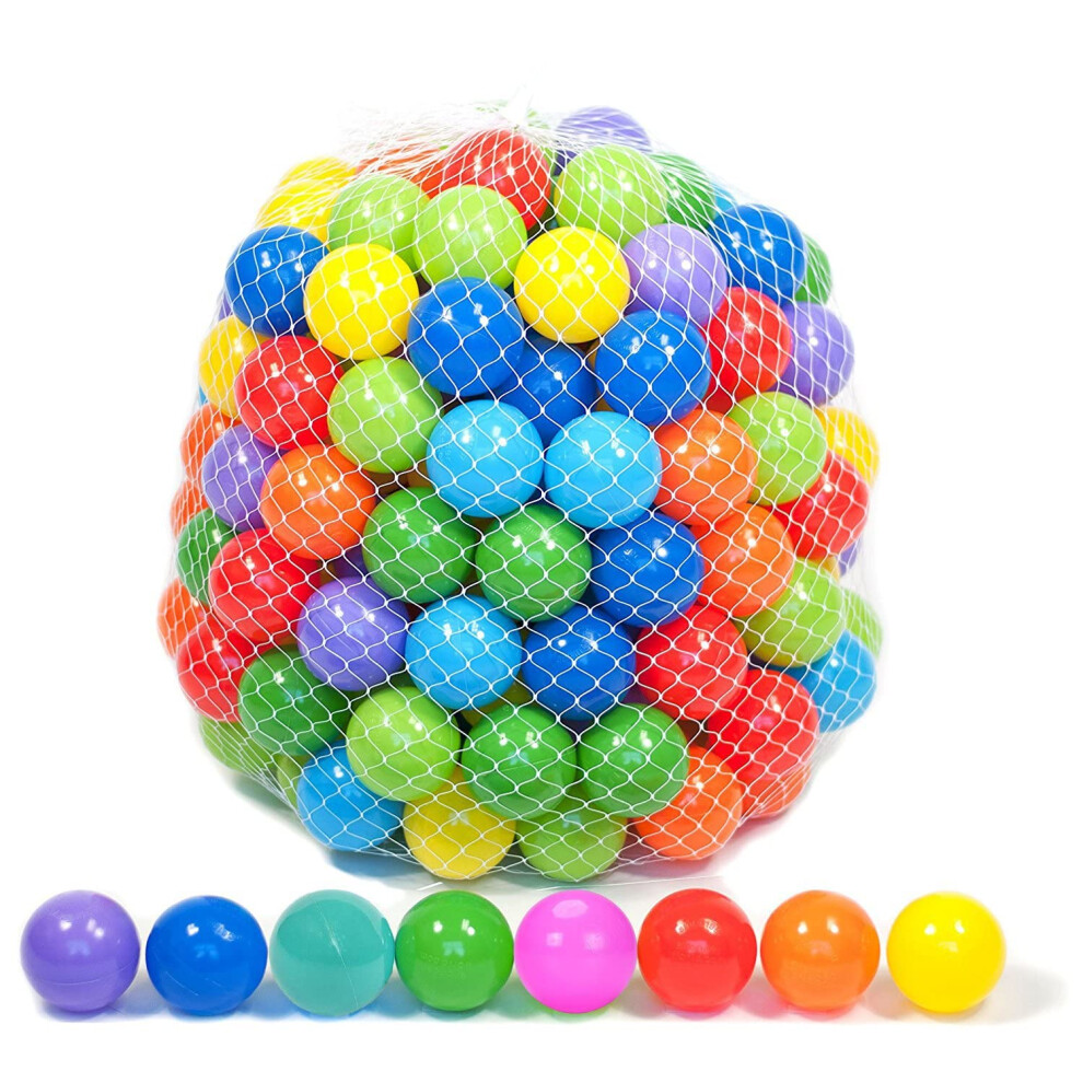 Soft Plastic Mini Ball Pit Balls 200 Count - W/ 8 Vibrant Colors - Crush Proof, No Sharp Edges, Non Toxic, Phthalate & Bpa Free For Baby Toddler Playz