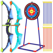 2 Pack Bow and Arrow Set for Kids  Light Up Archery Set with 14 Suction Cup Arrows  Archery Targets Outdoor Games for Kids Ages 4-8 8-12  Birthday Gif