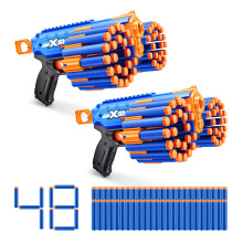 X-Shot Insanity Manic Blaster Dual Pack by ZURU with 48 Darts Air Pocket Technology Darts and Dart Storage Outdoor Toy for Boys and Girls Teens and
