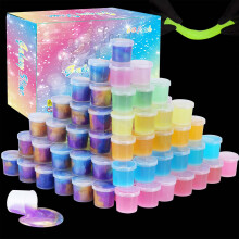 60 csomagos Galaxy Slime Pack, belertve a Glow in The Dark Slime 30 Pack csomagot s a Galaxy Slime 30 Pack szuper puha s rugalmas nylkajtkot mi