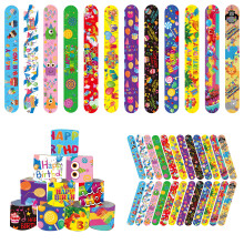 48 Pcs Happy Birthday Slap Bracelets for Kids Birthday Party Slap Bracelets Bulk Snap Bracelet Party Favors Supplies for kids&teens Gifts Teacher