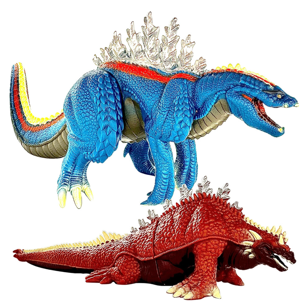 Twcare Lot De 2 Figurines Godzilla Terrestris Et Amphibia Singular Point Continuity Toys De L'èRe Reiwa 13'' TêTe à Queue Film Monster Series Sac-image