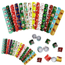 DimiGlobal 45Pcs Christmas Slap Bracelets for Kids Christmas Slap Bracelets Bulk for Boys and Girls holiday Slap Bracelet Party Supplies Favors C