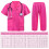ZZIHAN Costume da Dottore per Bambini Completo Scrubs Rosa Accessori Gioco 2
