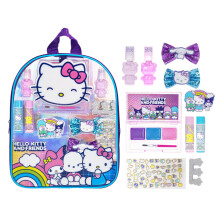 Hello Kitty et ses amis - Ensemble de sac à dos rempli de maquillage Townley Girl avec 12 pièces comprenant du brillant à lèvres, du vernis à ong