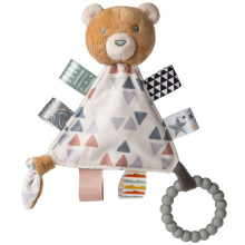 Taggies Bandleksaker Baby Rattle Brbar triangelaktivitetsleksak med sensoriska taggar 6-tums nalle