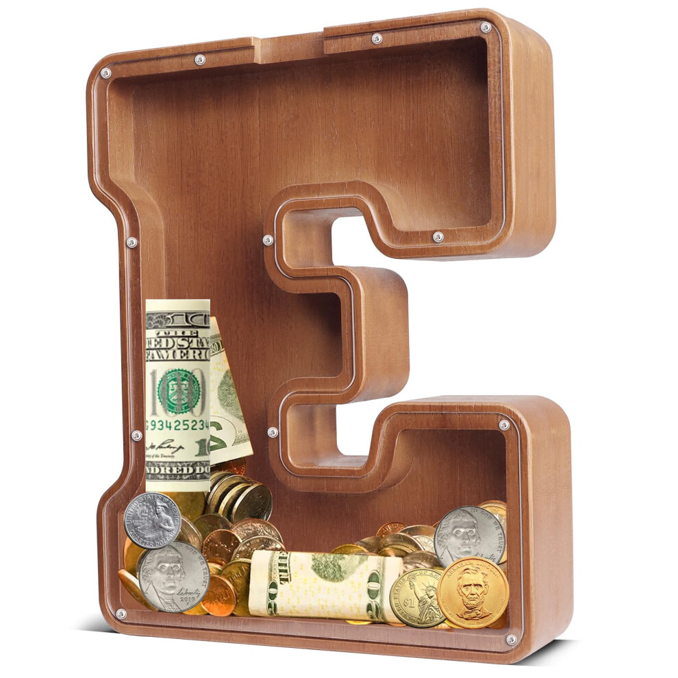 UBeesize 12 pouces Extra Large Tirelire en Bois Lettre Tirelire pour Gar   ons Filles Argent Tirelire pour Enfants No   l Anniversaire Enfants Cadeau