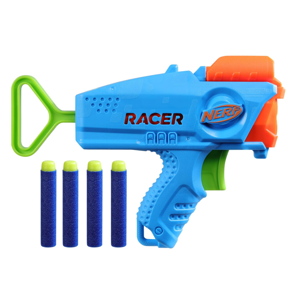 NERF Elite Junior Racer Easy Play Dart Blaster 4 Nerf Elite Darts Nerf Blaster ulkolelut lapsille 6+ vuotta