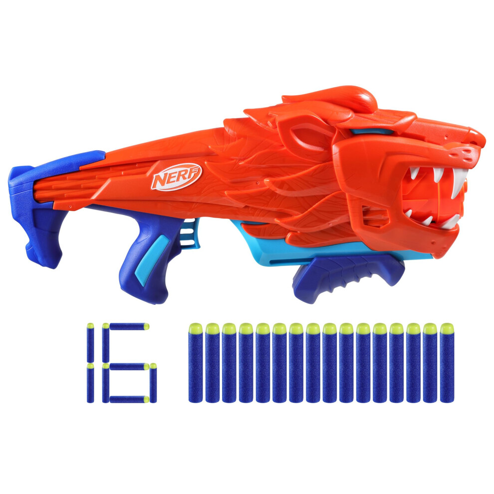 Photos - Other Toys NERF Wild Lionfury Easy Play Dart Blaster 16  Elite Darts  Blaster Lion Toys for 6 Year Old Boys & Girls & Up Outdoo 
