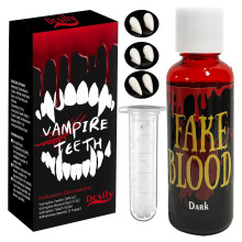 Decorazioni di Halloween con denti da vampiro - Denti finti, decorazioni di Halloween, zanne da vampiro per accessori da cosplay come oggetti di