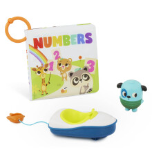 B. toys - Bath Book & Boat - Bath Squirter & Pull-String Boat - Colors & Numbers - Convenient Travel Clip - 10 Months + - Tub Time Book + Pull &