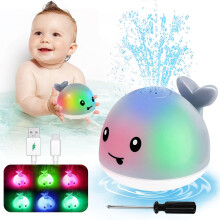 Toddla Whale Bath Toy Sprinkler - Bath Toys for Toddlers 1-3 - Light Up Water Whale Bath Toy - Bathtub Toys for Infants 6-12 Months Toddlers Age 2-4