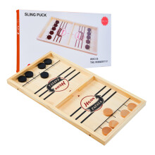 Hej Papaya Hurtig slynge Puck Game Wood Hockey Game Desktop Battle Sling Hockey Table Game Voksne eller Kids Slingshot Board Game Parent-Child In