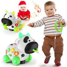 Musical Cow Toys for 1+ Year Old Boy Girl Bilingual Baby Toy 6-12-18 Month 1 Year Old Boy Toys 1 Year Old Girl Gift Learning Toddler Toy Age