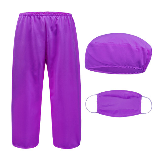 ZZIHAN Costume da Dottore per Bambini Set Scrubs Viola con Accessori 2