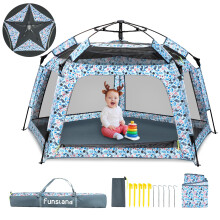 Funsland Playpen Pop-Up Tent for Baby - Outdoor Play Tent for Beach with Canopy Portable Play Yard for Kids and Toddlers