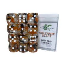 Roll 4 Initiative d6 18 mm vulkanisk sprngning m/vit (12)
