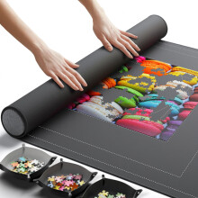 Newverest Jigsaw Puzzle Mat Roll Up Saver Pad 55 x 35.5 Portable Keeper Up to 3000 Pieces with Non-Slip Rubber Bottom and Polyester Top + 3 Pu