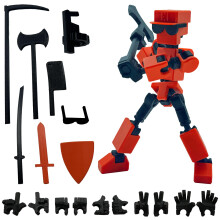 enttgo (Assembly Completed) 3D Printed 6.65-inch Action Figure Mini-13 Full Body Mechanical Movable Toy Multiple Accessories Desk Decoration