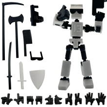 enttgo (Assembly Completed) 3D Printed 6.65-inch Action Figure Mini-13 Full Body Mechanical Movable Toy Multiple Accessories Desk Decoration