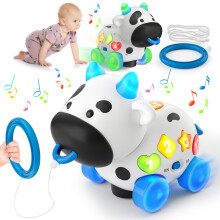 Baby Toys 6-12-18 Months Musical Cow Toy 1 Year Old Boy Girl Birthday Gifts Bilingual Educational Learning Toddler Toys for 1 Year Old 6 7 8 9