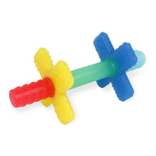 Itzy Ritzy Teensy Tube Teether; Textured Hollow Baby Teething Tube That Reaches Front Teeth & Back Molars Made of Soft Silicone (Rainbow)