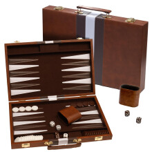 Backgammon Deluxe trsasjtk, borszeru filc tok, barna klasszikus backgammon jtk, npszeru trsasjtk trsasjtk (kzepes (15""))