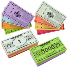 Soldi finti - 520 pezzi di denaro per giochi da tavolo - 65 banconote di ogni taglio in 8 tagli - Carta moneta stampata su entrambi i lati per gi