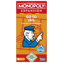 Monopoly Go to Jail Expansion | Add More Fun to Classic Monopoly Game and Play Faster | Ages 8+ | 2-6 Players | 40 Mins. | Family Board Games