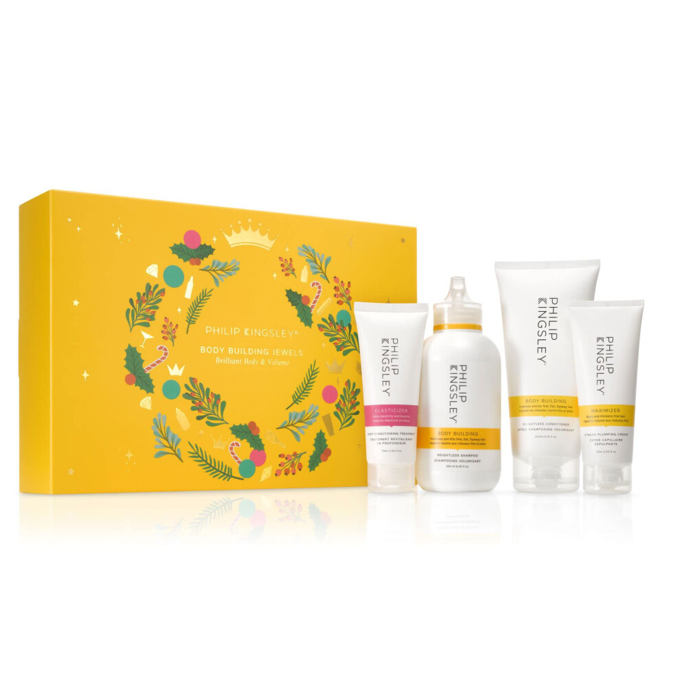 Philip Kingsley Brilliant Body and Volume Hair Care Gift Set  Volumizing Shampoo  Conditioner  Hair Plumping Cream  Deep Conditioning Mask  Christmas