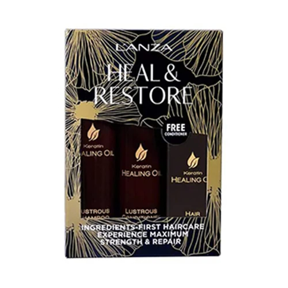 L'ANZA Heal & Restore Hair Care Kit - Shampoo  Conditioner and Keratin Hair Oil for Enhancing Hair Volume and Achieving a Soft  Lustrous Texture - for