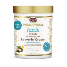 African Pride Moisture Miracle Coconut Oil & Baobab Oil Leave-In Hair Cream - Provides Intense Moisture & Helps Repair Natural Coils & Curls  Hydrates