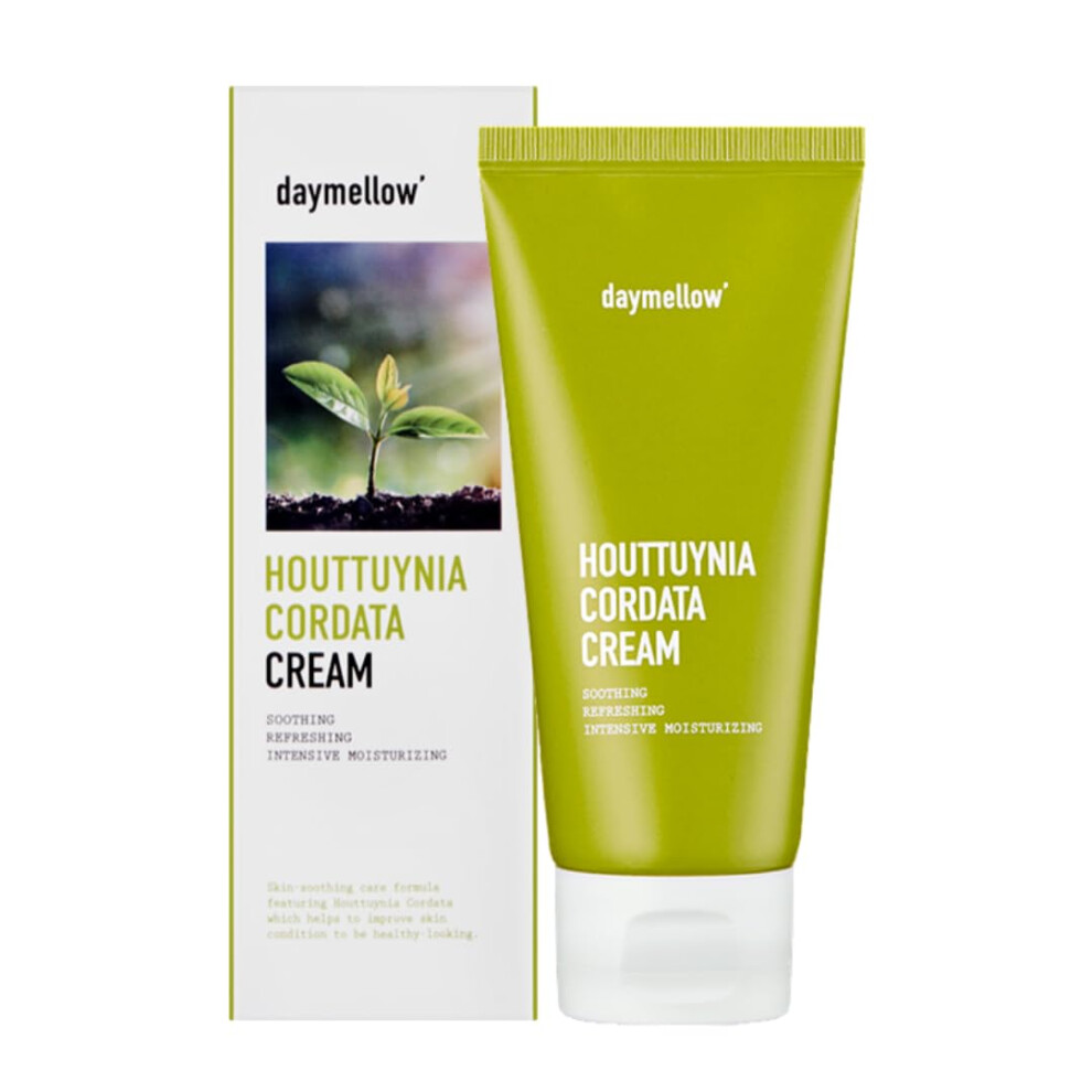 Daymellow Cream Houttuynia Cordata Real Soothing 2.82Fl.oz/80Ml Face Moisturizer Heartleaf Centella Panthenol Skin Barrier Repair Acne Soothes