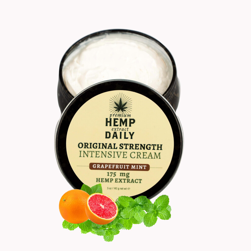 Pr Miov Extrakt Z Konope Hemp Daily Intensive Cream | Hemp Cream With Essential Oils | Vegan Organic Ingredients | 5.0 Ounces (Grapefruit Mint)