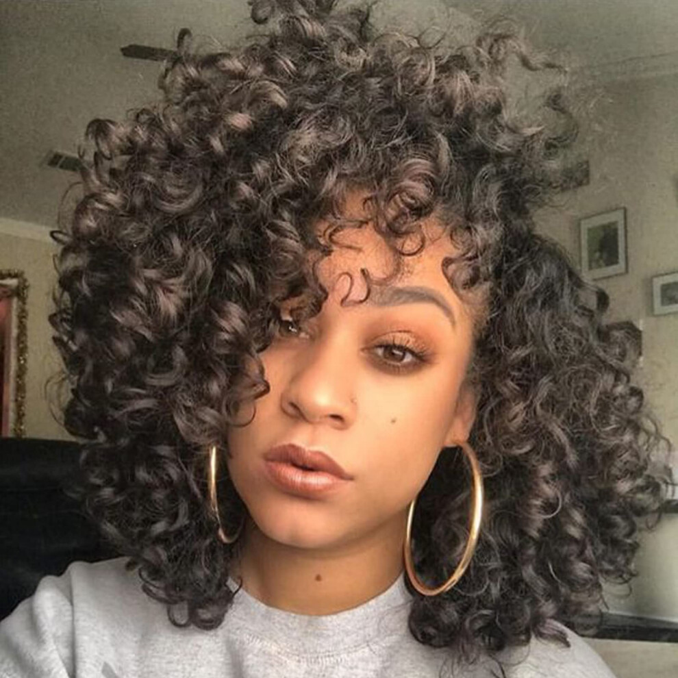 Svolna Unisex Brown 100 Strands 2X Ringlet Wand Curl Jamaican Bounce 8 Inch Dark Synthetic Crochet Hair Extensions Crochet Braiding Hair (8Inch (Pack Of 5) 4)