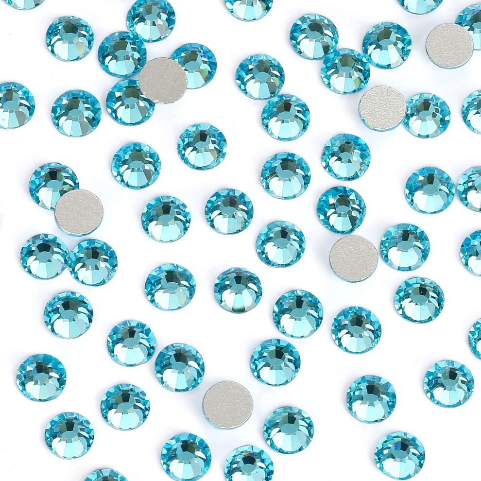 3000 stuks aquamarijn kristalsteentjes, glazen platte steentjes, mini-edelstenen voor nagel-, gezichts-, make-up-, kunst-, knutsel- en kledingdecorati