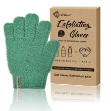 Evridwear Exfoliating Recycled Yarn Eco-Friendly Bath Gloves for Shower Spa Massage and Body Scrubs Dead Skin Cell Remover Ingrown Hair Scratchi