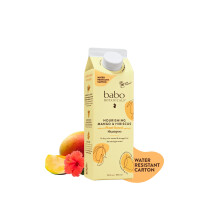 Babo Botanicals Nourishing Mango & Hibiscus Shampoo - For Dry Damaged Color-Treated Hair - Moisturize & Soften - Passion Fruit Ferment for scal