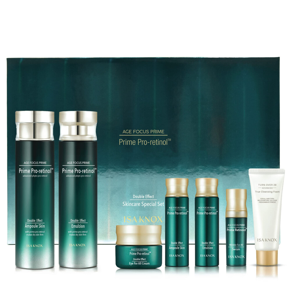 Isa Knox Age Focus Prime Double Effect Skincare (417 Ml / 14.10 Fl Oz) - Korean Skincare Lightweight But Nourishing By Lg Beauty. Toner Emulsion Lot