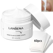 LANBENA Blackhead Remover Nose Pore Strips for Blackheads Black Head Remover Mask for Face Puntos Negros 30g+60pcs paper